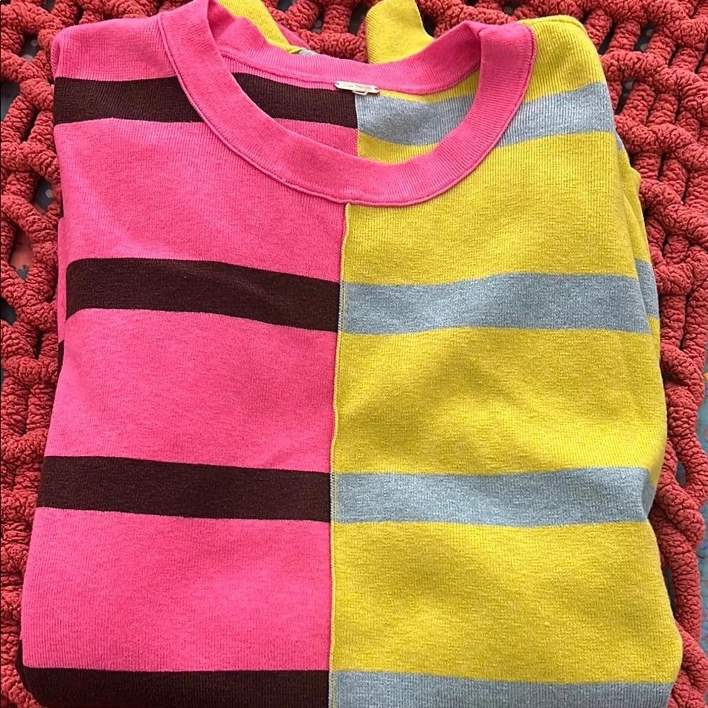 Free People Colorblock Crew Neck Sweater - Picture 5 of 7